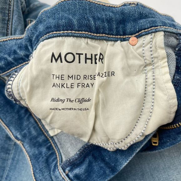 MOTHER | NWT The Mid Rise Dazzler Ankle Fray Riding the Cliffside Jeans 25 - Picture 10 of 16
